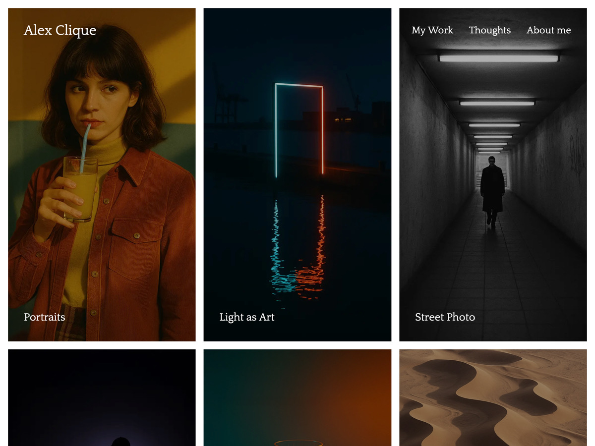 Minimalist Photography Portfolio Screenshot